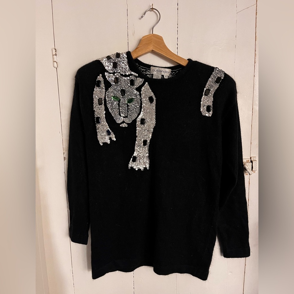 Vintage Jaguar Sequins Sweater